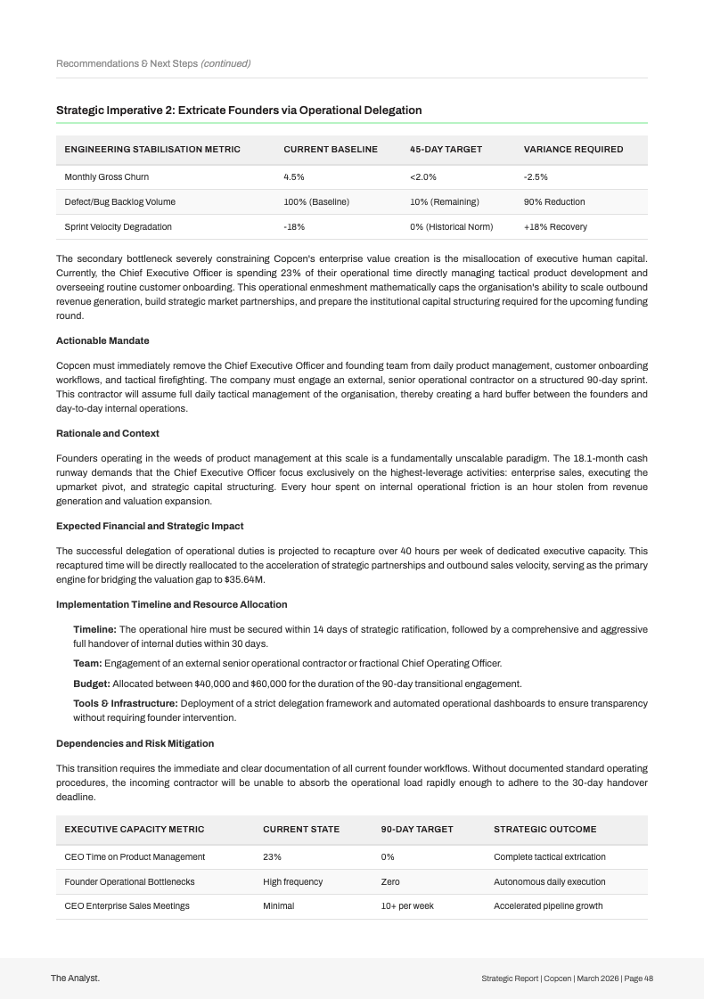 Strategic report page example