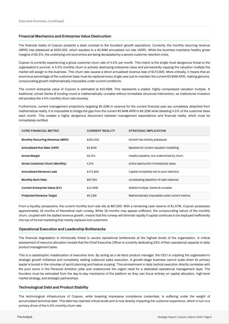 Strategic Report, Executive Summary and Financial Analysis