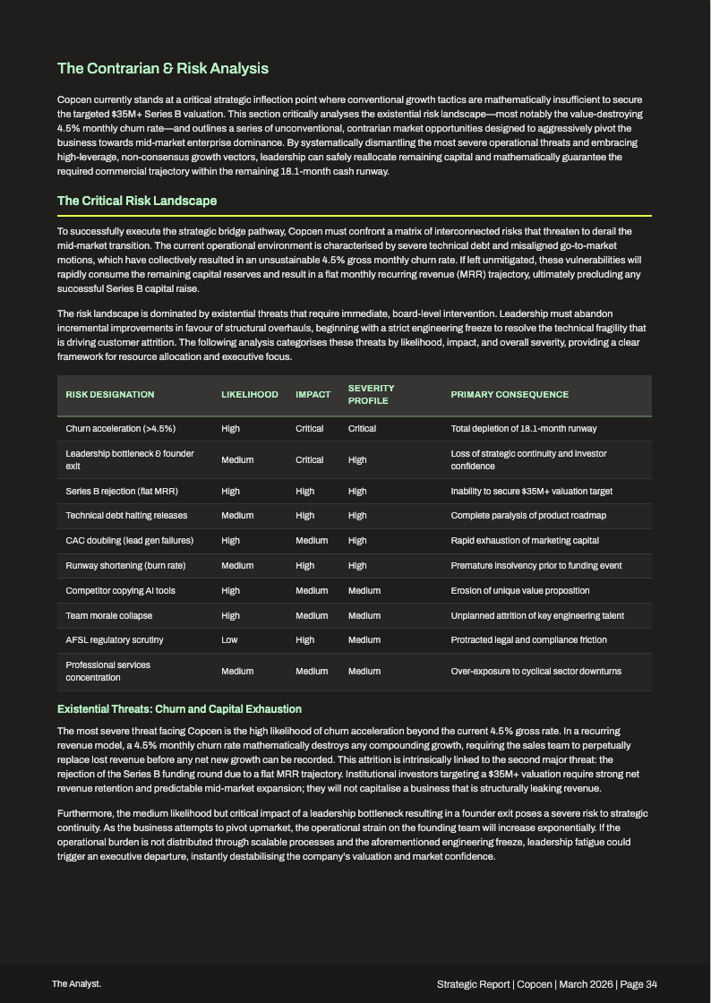 Strategic Report, Recommendations
